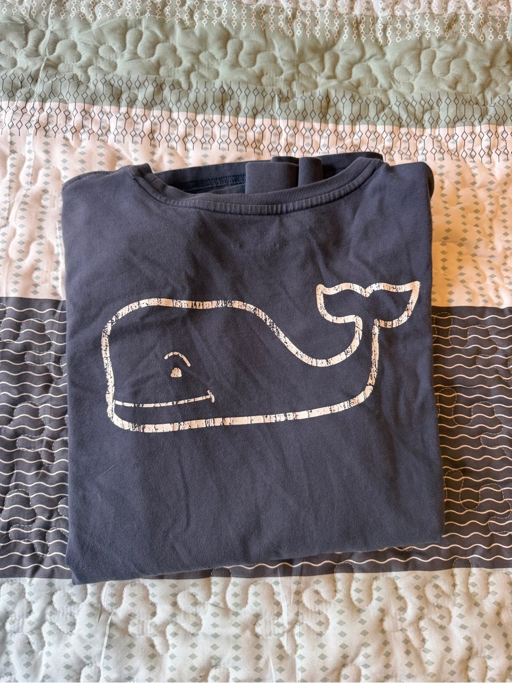 Vineyard Vines Slate Blue Pocket Tee with Whale Logo